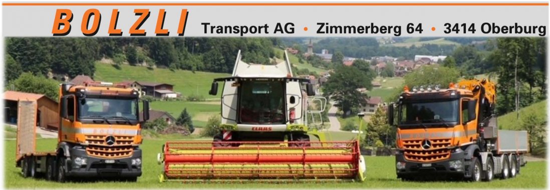Bolzli Transport AG, Betonmischer, Mähdrescher, Lastwagen